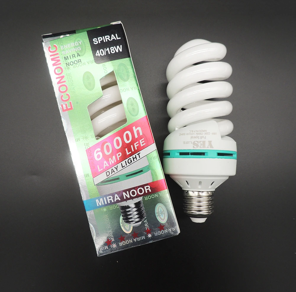 CFL light E27 40W/18W full spiral energy saving lamp  compact fluorescent light energy saver lamp