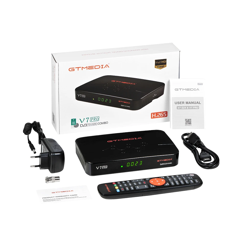 GTmedia V7 Pro Combo DVB-S/S2/S2X + T/T2 спутниковый ресивер с поддержкой H.265 PowerVu Biss Key Cccam Youtube V7 Plus