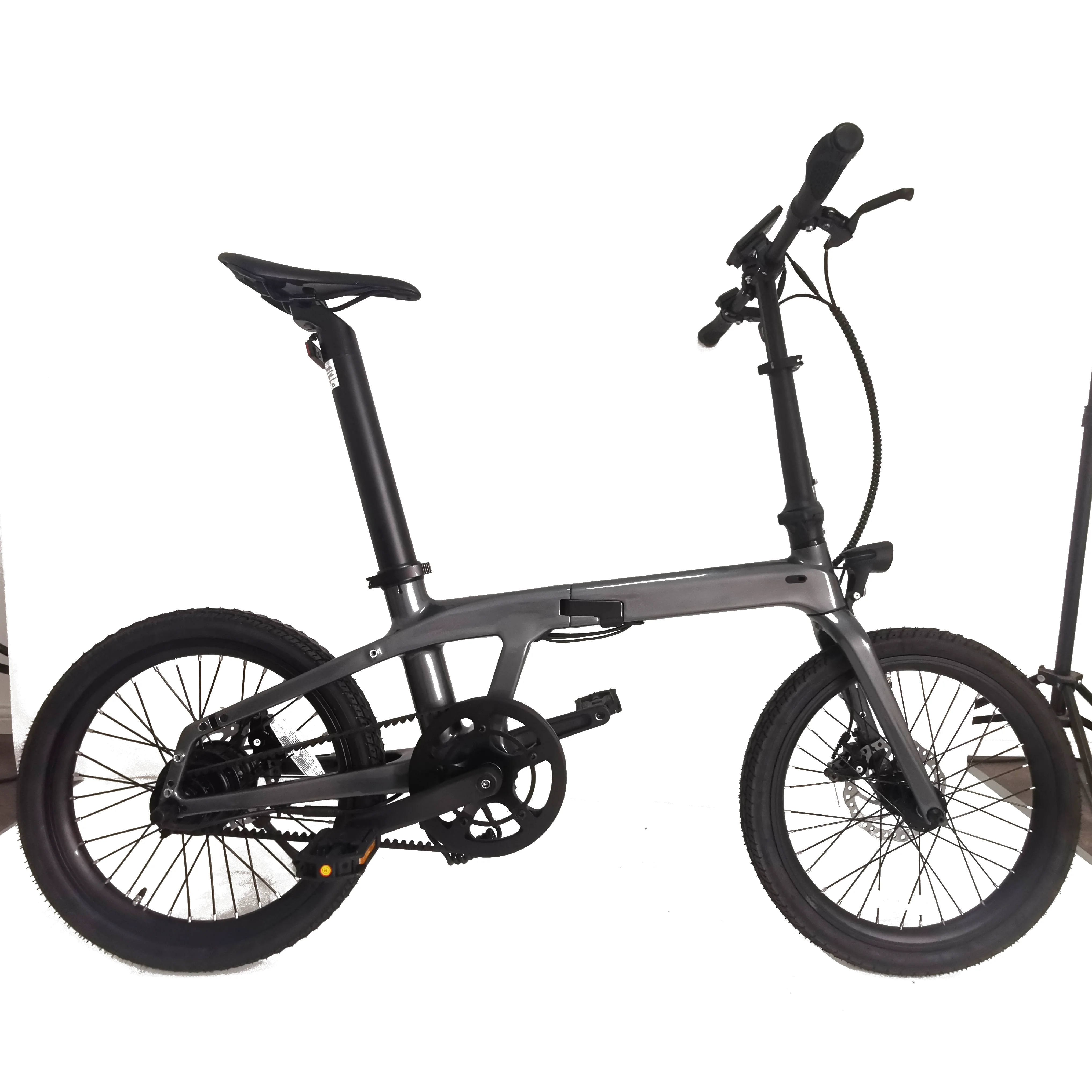 Anlochi 2024 Long Range 20inch 36V 250W Single Speed Carbon Belt Drive Folding Electric Bike for Women