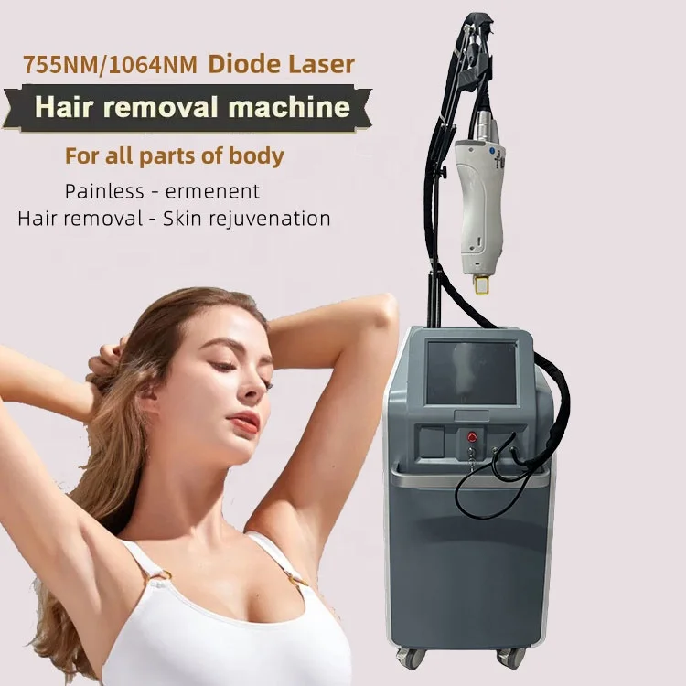 Быстрое безболезненное постоянное удаление волос 755/1064 диодное лазерное оборудование Александрит yag диодный волоконный лазерный аппарат для удаления волос
