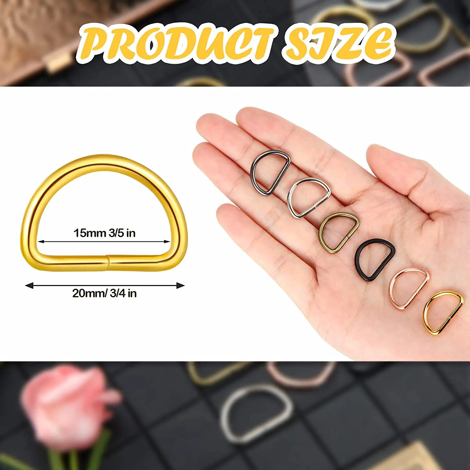 wholesale   manufacturers price 4 cm D-Shape   metal d ring buckle