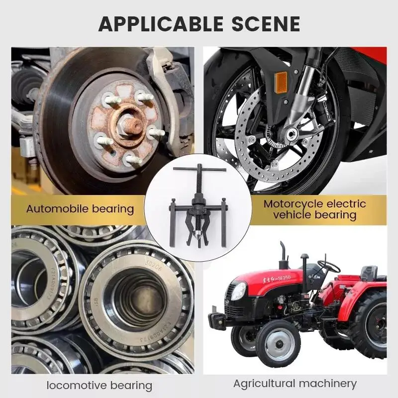 Automotive Motorcycle Bearing Removal Tool Kit Pilot Internal Bearing Puller 3 Jaws Puller Gear Wheel Extractor