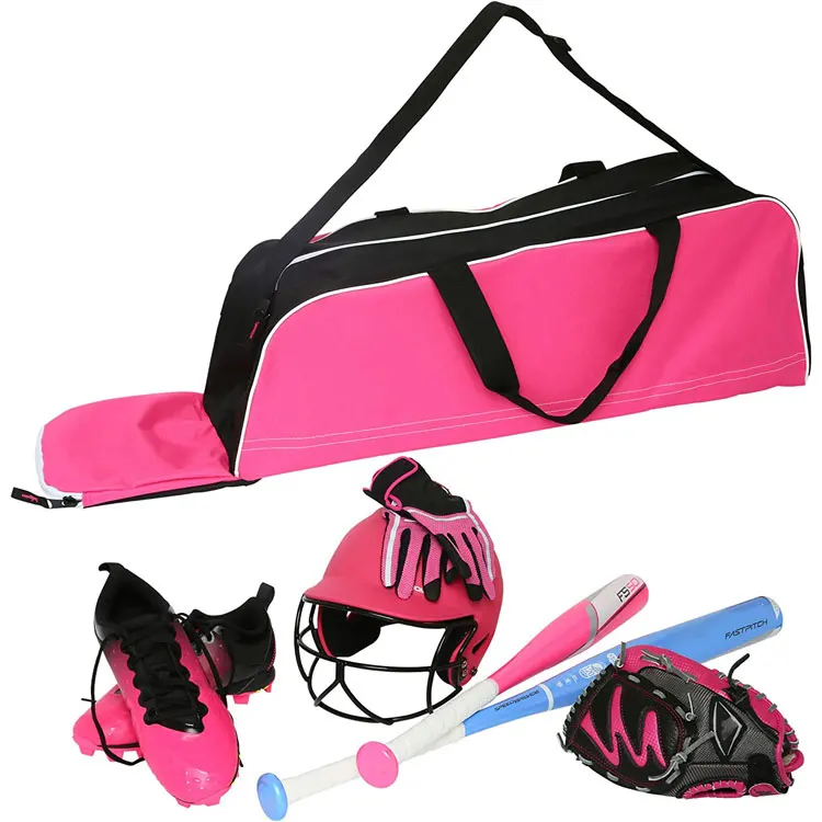 Baseball tote bag T-ball & eoftball equipment duffle bag sport duffle bat bag softball baseball with shoes helmet pocket