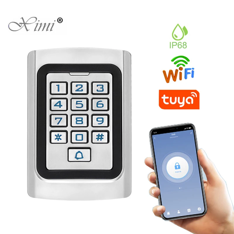 New K10 WiFi Tuya App Smart Door Lock RFID Card Access Control Metal Keypad Standalone Door Access Controller System