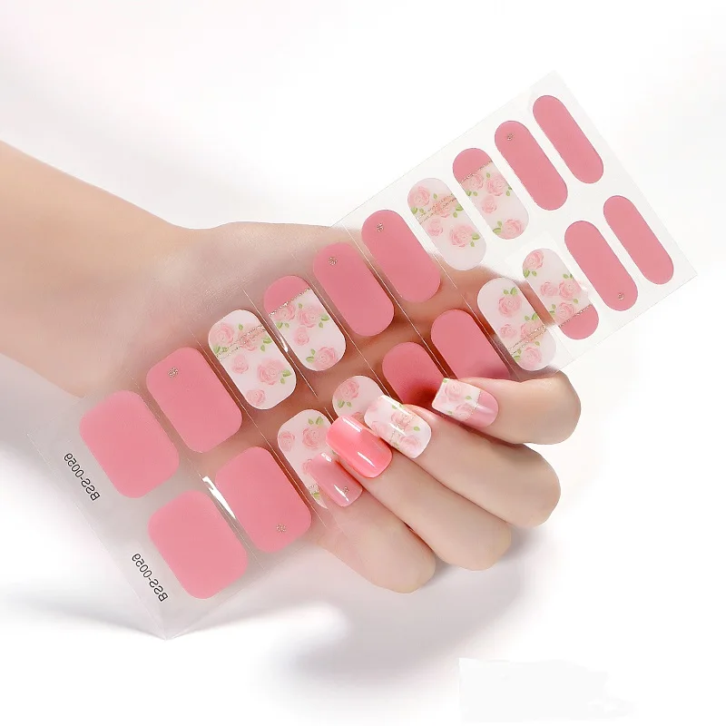 Factory Custom Semi Cured Gel Nail Sticker High Quality Designer gel nail sticker art kit