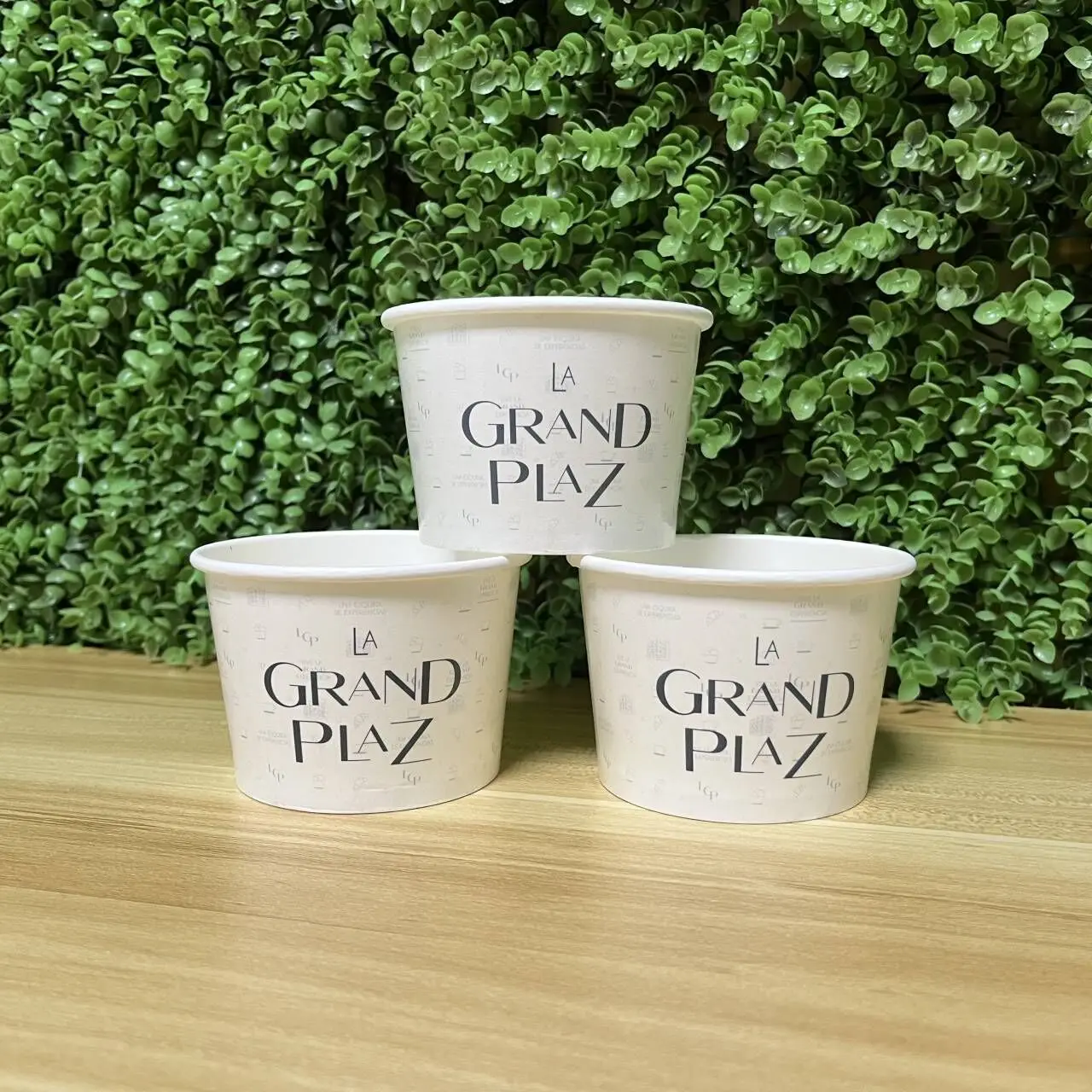 AT PACK Custom Disposable Paper Ice Cream Cup 3oz 5oz 8oz 16oz Ice Cream Packaging With Lids And Spoon