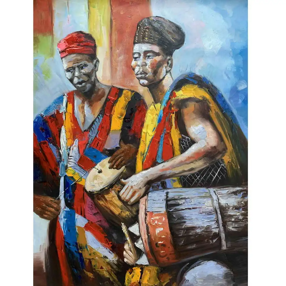 African Art Black and Gold Woman Oil Painting on Canvas Posters  Wall Art Picture for Living Room