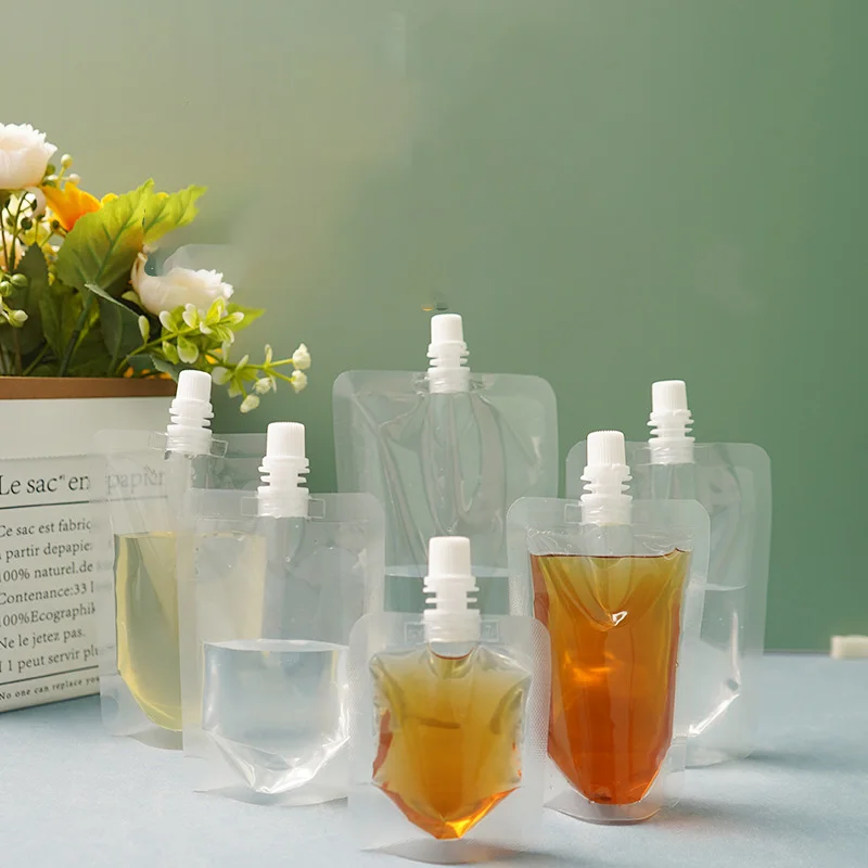 50ml 100ml Plastic Stand Up Spout Pouch Portable Travel Fluid Packing Bag for Lotion Shampoo