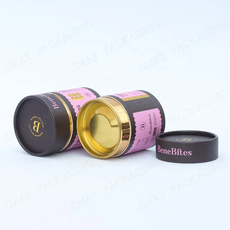 customized size cardboard round tea boxes tea can paper aluminum foil paper lining