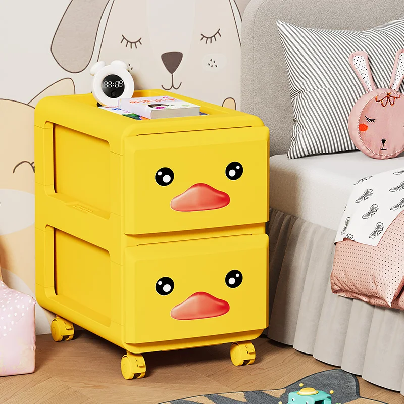 Popular Style Plastic Yellow Duck Baby Organizer Portable Kids Drawer Toy Clothes Storage Cabinet