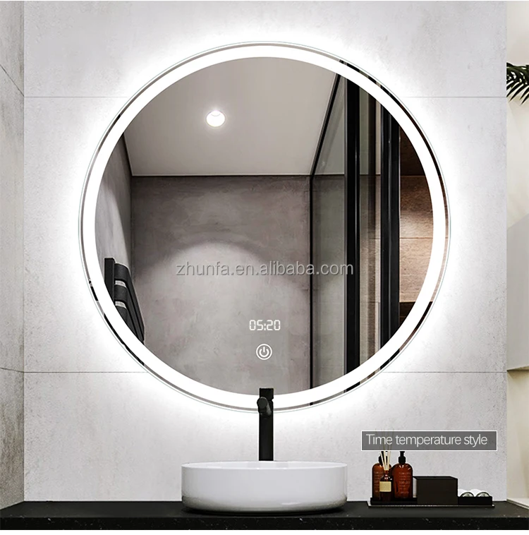 wholesale hotel round bath mirror bathroom smart mirror with led light