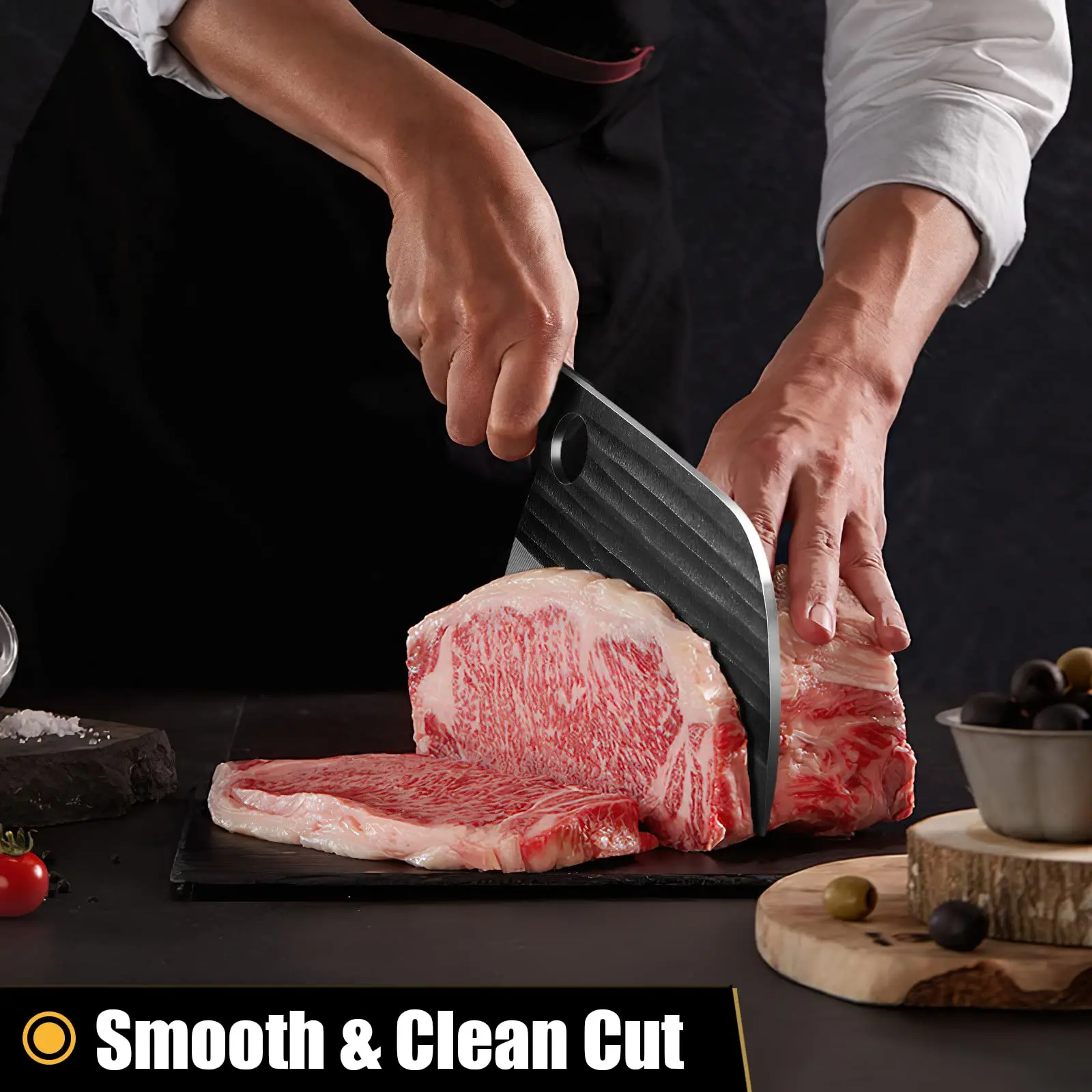 Hot Sale High Carbon Steel 7 Inch Hand Forged Serbian Chef Knife Full Tang Butcher Knife Meat Cleaver Chopper Knife