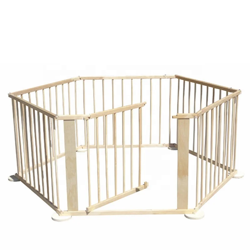 New Design Cheap Price Round or Square Baby Playpen for Bed Natural Color 6 Sides