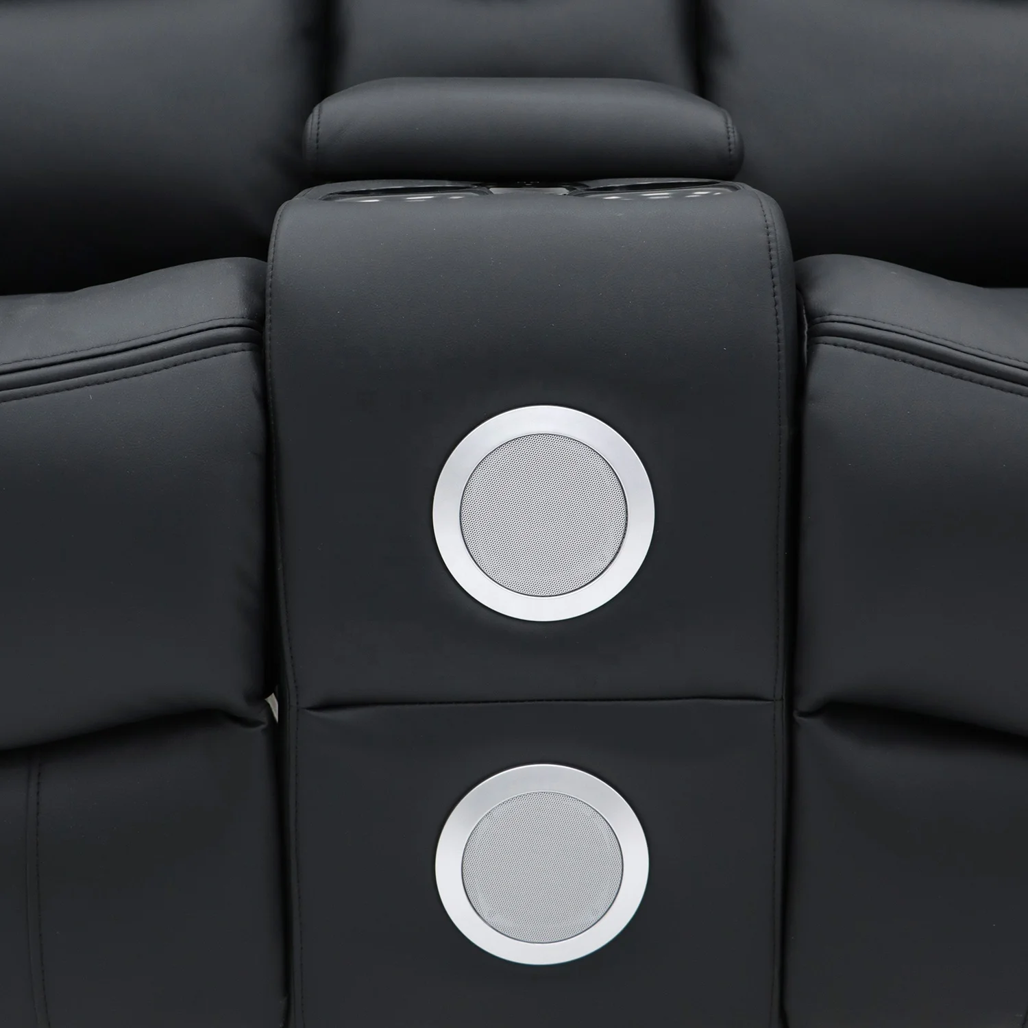 Geeksofa Leather Power Electric Motion Recliner Sofa Set 3 2 1 with Console and Bluetooth Speakers for Living Room Furniture