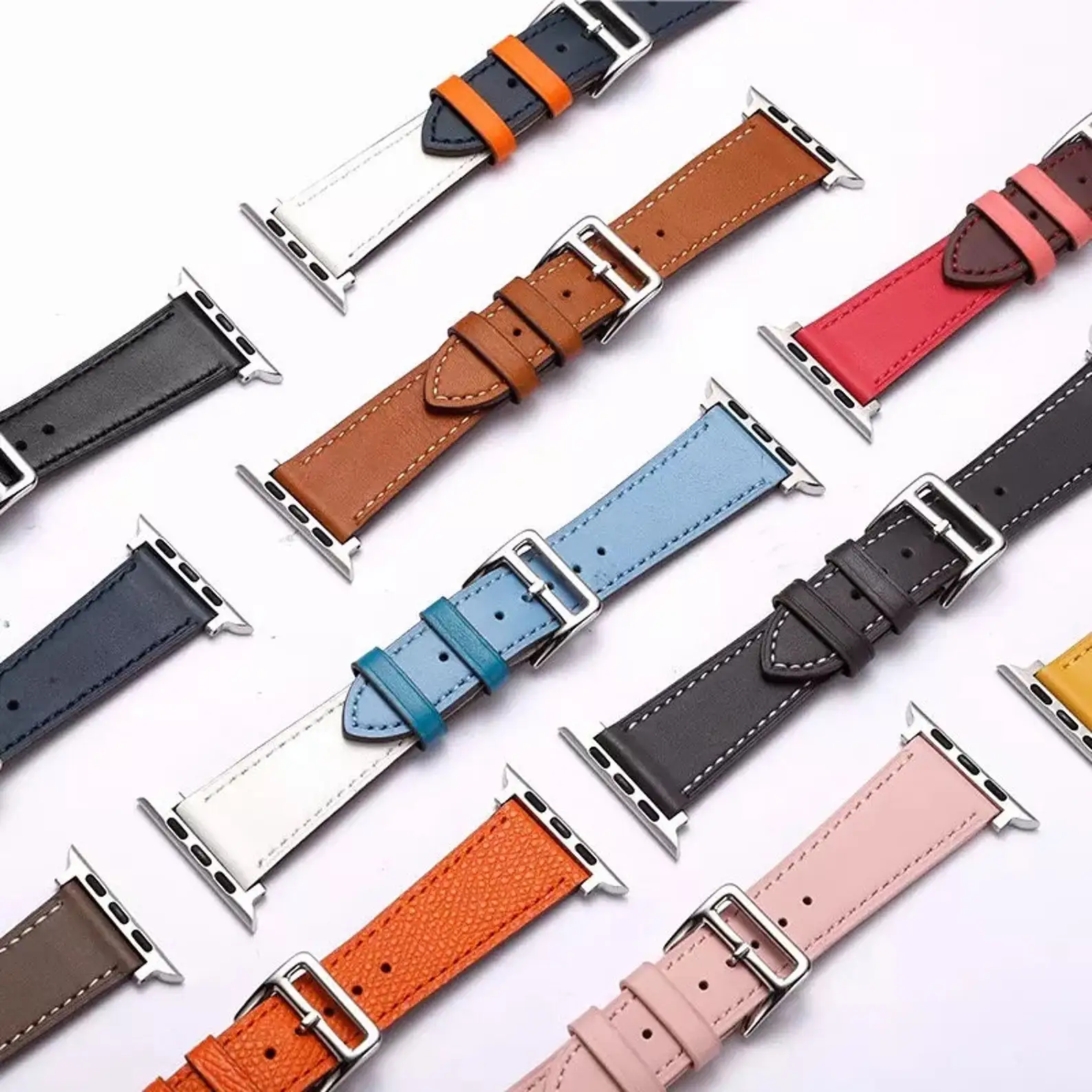 Leather strap For Apple watch band 44mm 45mm 41mm 40mm 42mm Accessories wristband correa bracelet iWatch series 3 4 5 6 SE 7