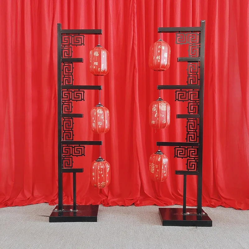 Trendy Retro Floor Lamp Wedding Stage Led Screen Festival Chinese Paper Lantern With Light