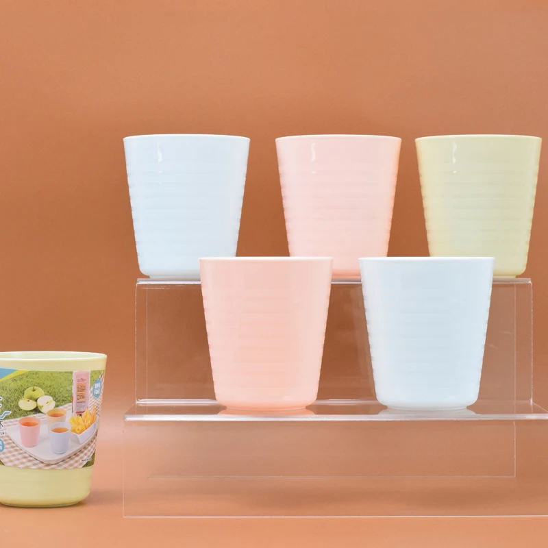 China Shantou factory cheap price PP candy color plastic tumbler custom plastic tumbler cups