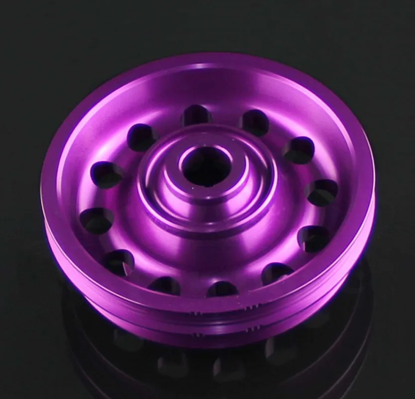 Racing Light Weight Aluminum Crankshaft Pulley OEM Size for 92-95 Civic SOHC D16 Red / Purple / Blue