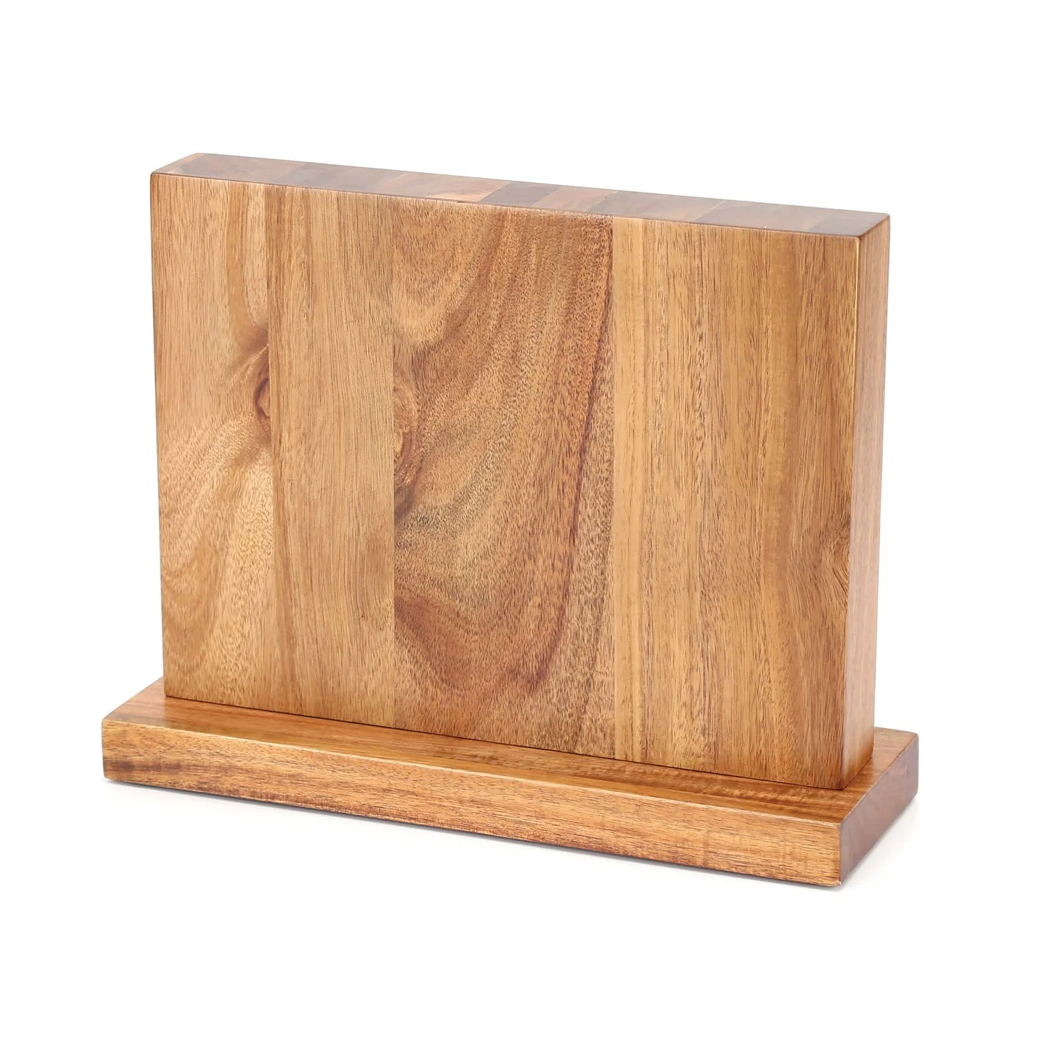 Large Capacity Luxury Easy to Reach Magnetic Bamboo T Knife Block Holder for Mother Best Gift