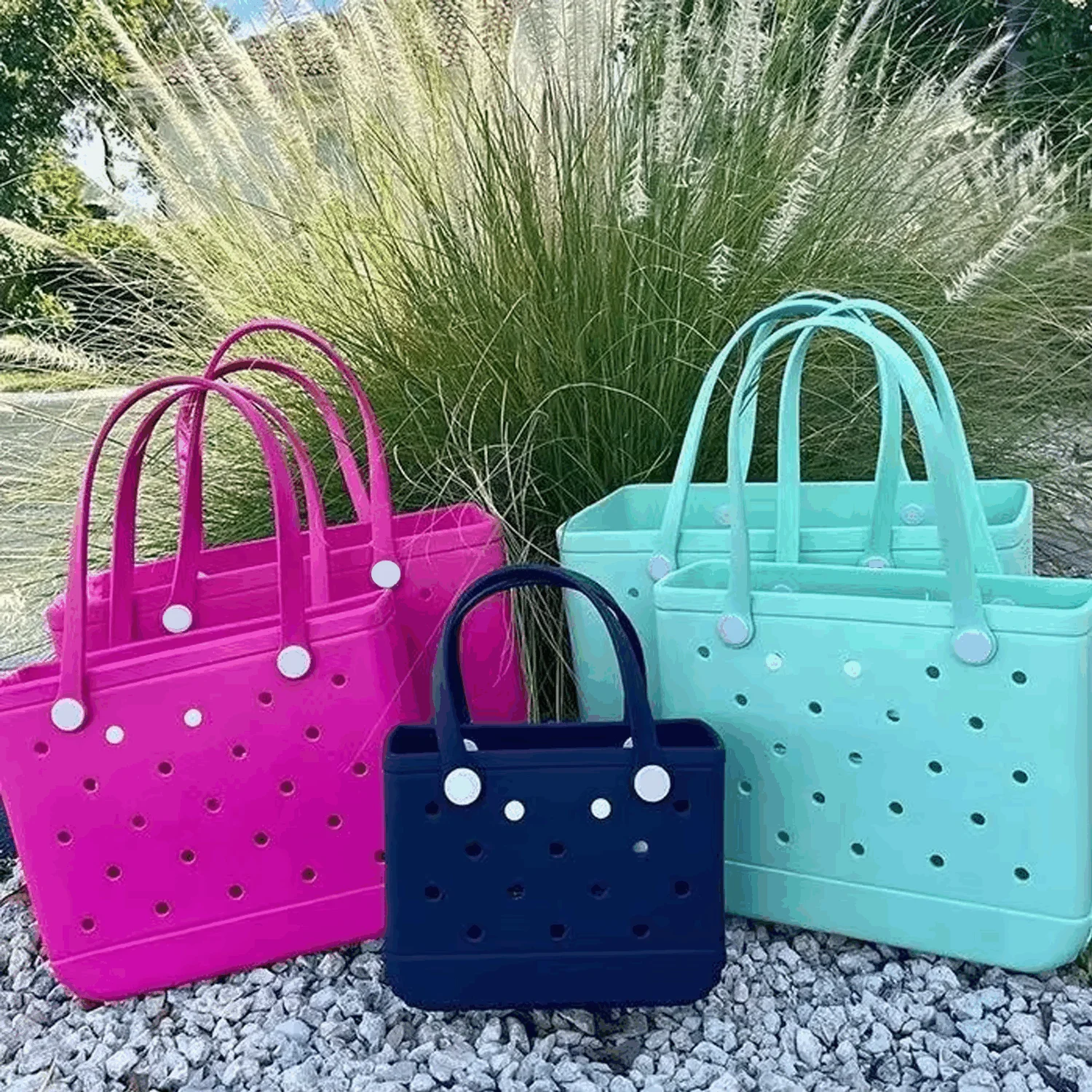 Fashion 2023 Outdoor Rubber EVA Camping Simply Large Beach Bag Waterproof Bag Tote Silicone Beach Bag