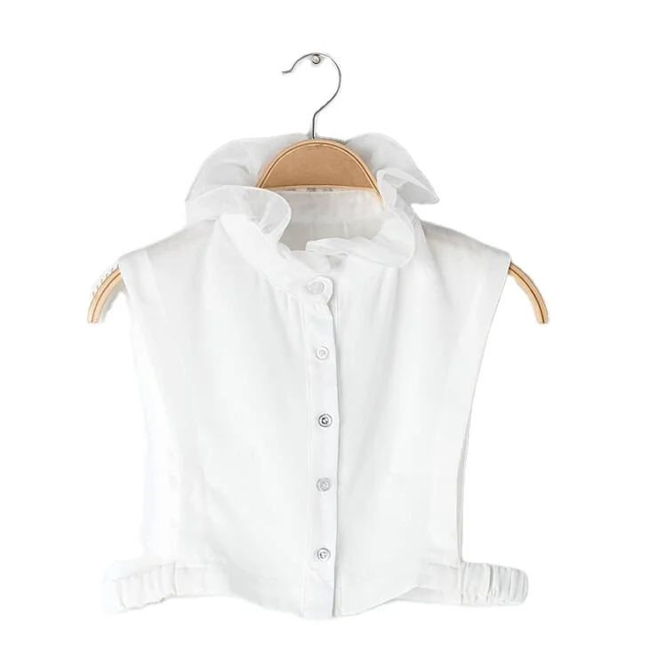 Girls Women Peter-Pan Collar  Half Shirt Blouse