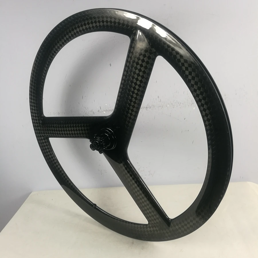 Synergy 700C Bike Road Disc Carbon Fiber 3 Spoke Wheel Bicycle  Aero Tri Spoke Wheelset 700C