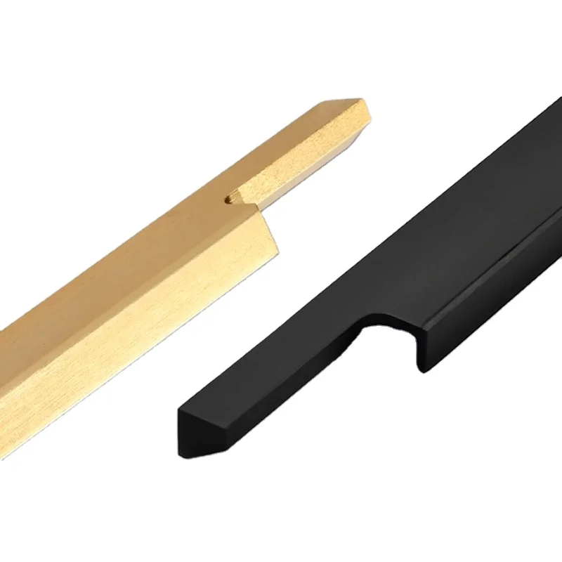 96mm Hidden Concealed Kitchen Cabinet Door Handle Long Aluminum Profile for Furniture