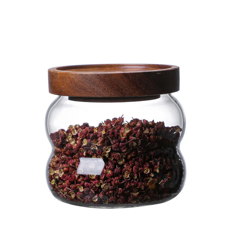 Containers Cans Glass Jar With Bamboo Lid Best Sail Custom Logo and Size Sealed Food Cereal Storage