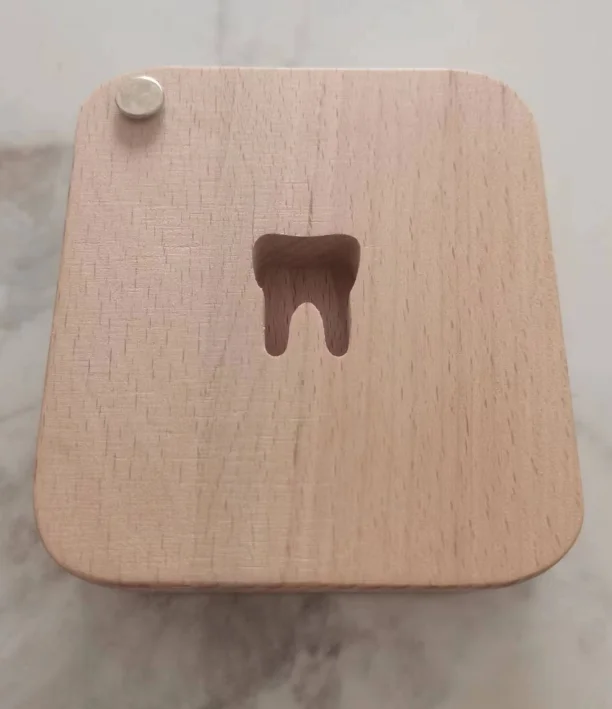 First Tooth Gift Keepsake Box Wood OEM Folk Art Box & Case Wood Box Baby Girl Woodwork Custom Tooth Fairy Wooden Handmade Europe