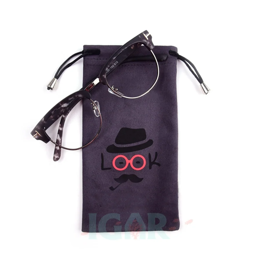 Cheap custom logo screen print micro fiber drawstring glasses packaging bag for sunglasses pouch