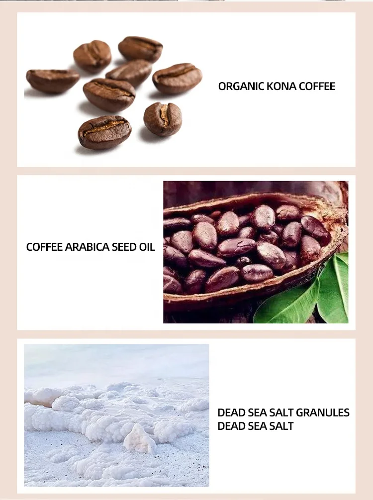 private label deep cleansing face scrub skin whitening exfoliating organic coffee body scrub
