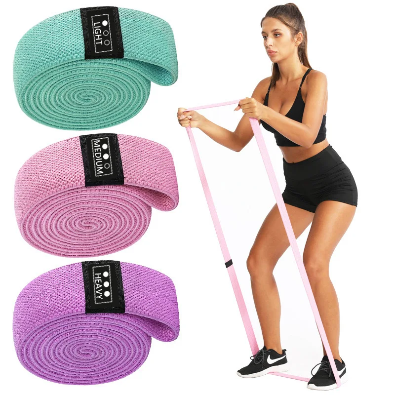 Fabric Yoga Fitness Long Booty Band Hip Circle Loop Resistance Band Set