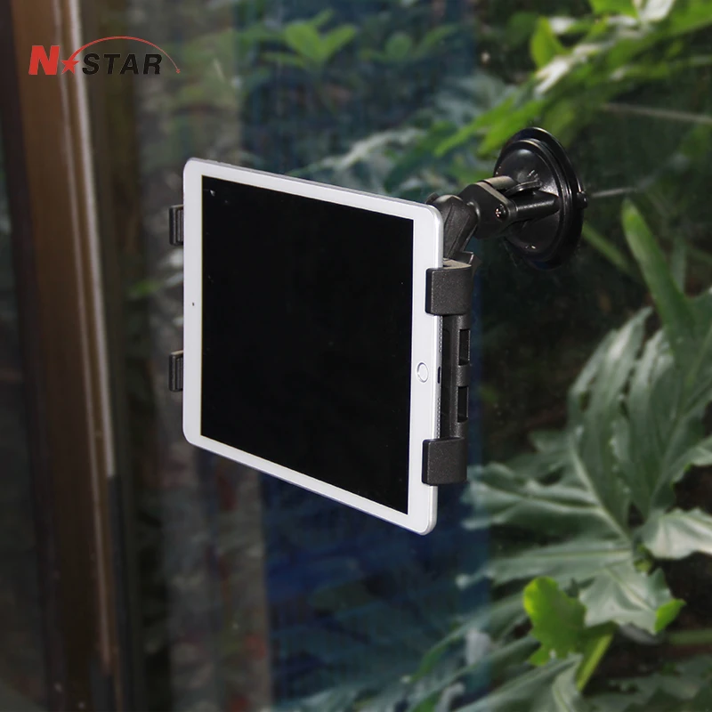 flexible rugged tablet bracket aluminum daul suction cup car tablet holder for ipad holder car windscreen