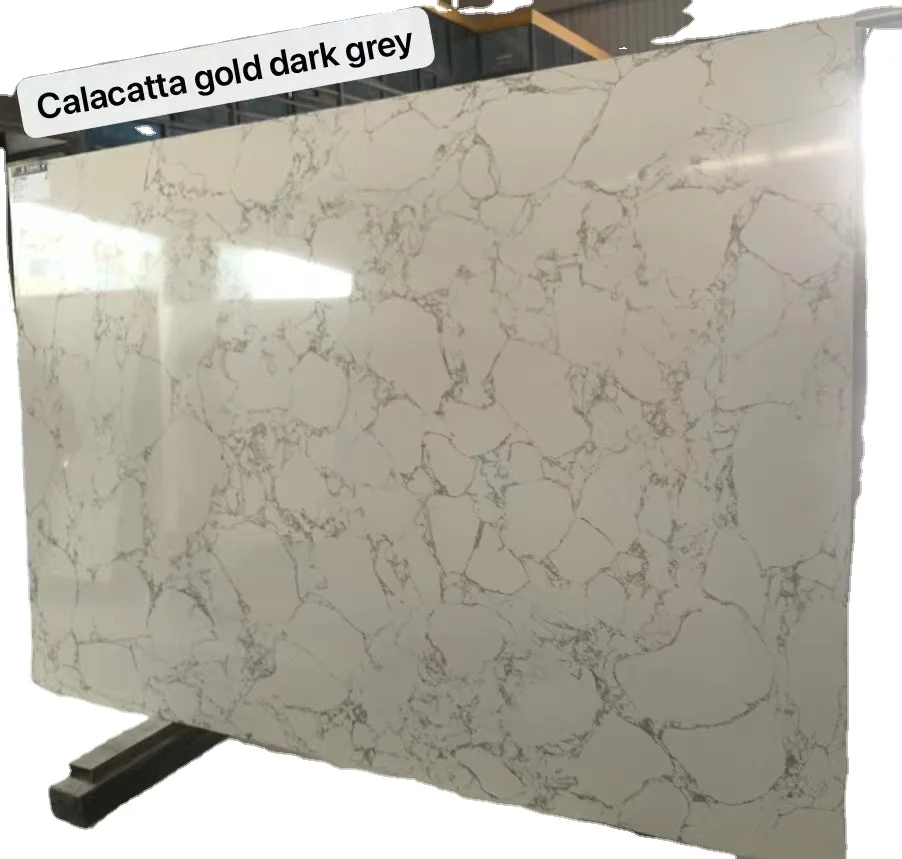 Arabescato Белое золото Calacatta темно-серые искусственные плиты вырезанные по размеру 3D 5D узорные жилы напрямую с завода