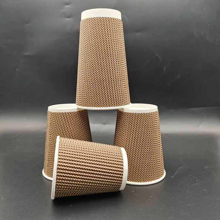 Shrink pack 12oz paper cup and cup lid set