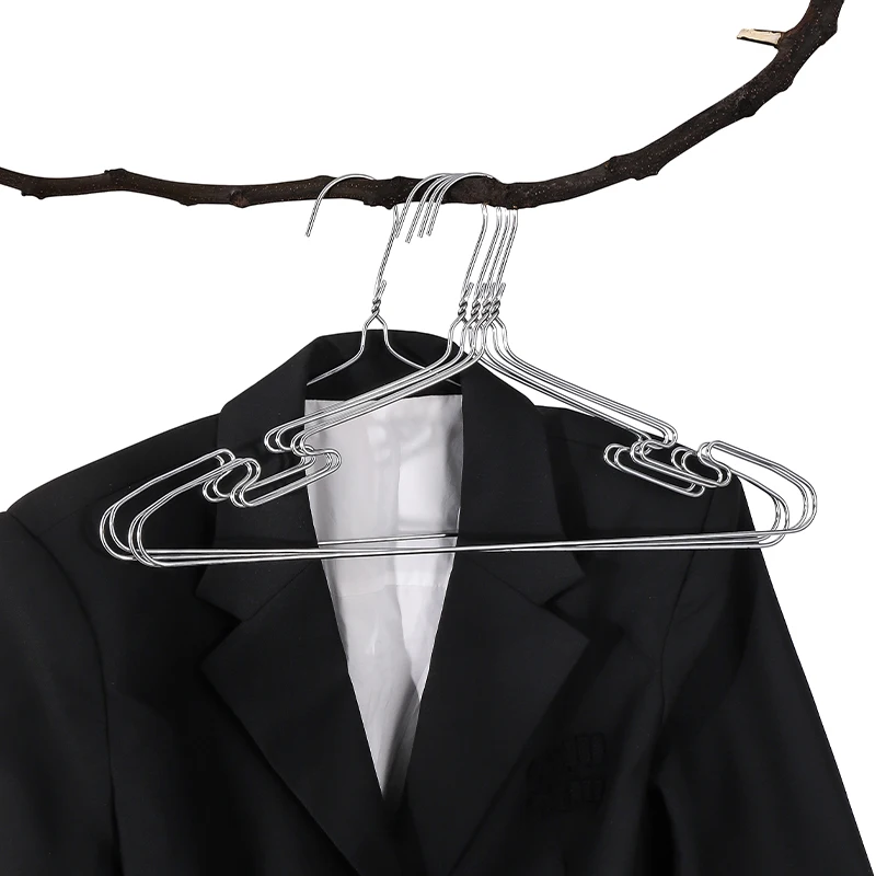 Wholesale Classic Grooved Silver Iron Hanger Heavy Duty Single Tier Clothes Hanging Rack with Coat Hooks for Display