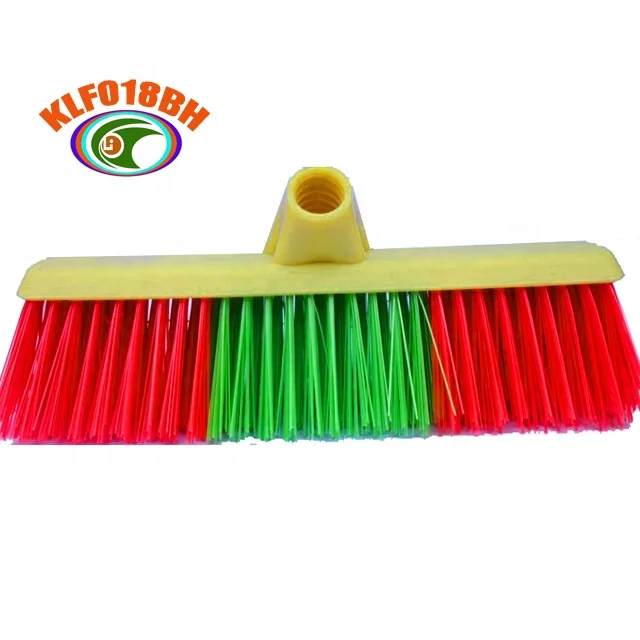 Household floor cleaning sweeping plastic broom brush heads with Italian thread hole