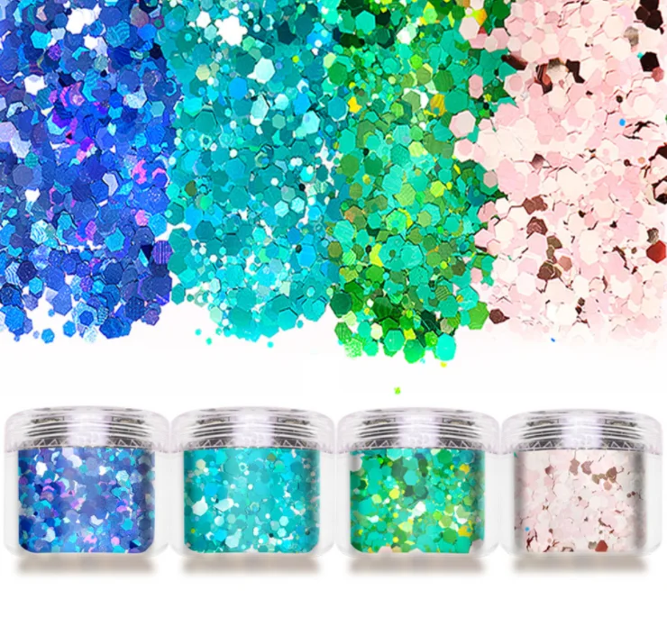 12 color manicure body flash mixed large Sequin ultra thin 10g fabric