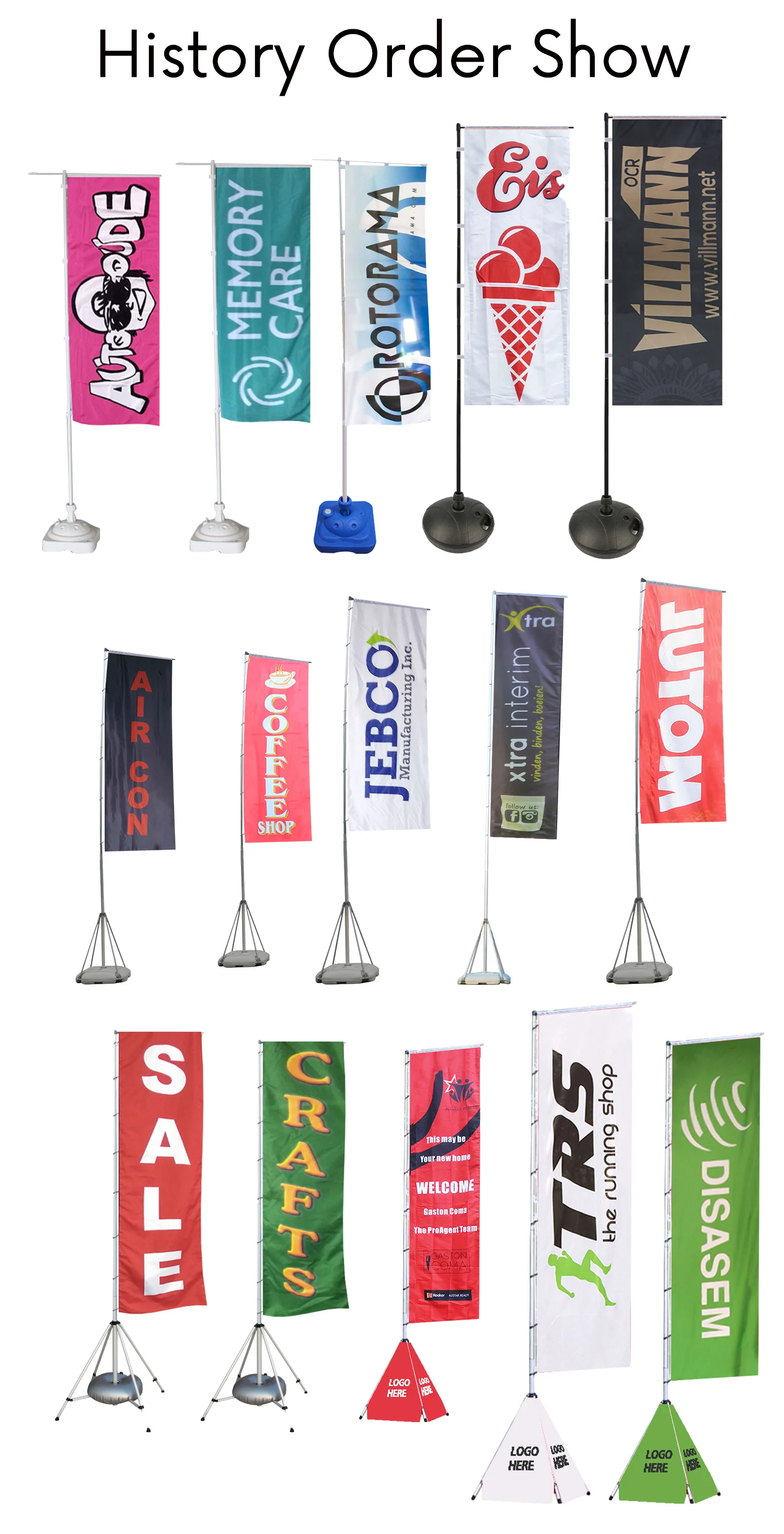 Outdoor Indoor 180X60Cm  Custom Design Logo Nobori Flag Stand