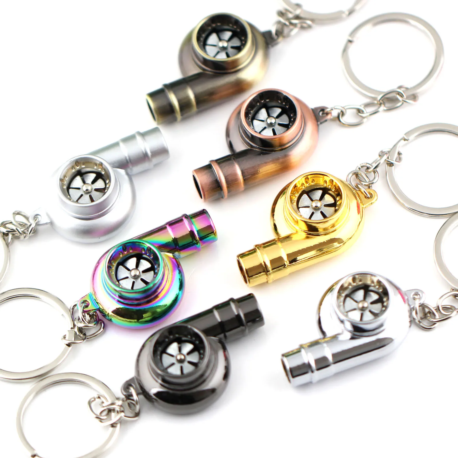 2024 Hot Sale Piston Disc Brake Rotor Turbo Metal Car Keychains Automotive Car Part Turbine Turbo Keychain For Promotion Gift