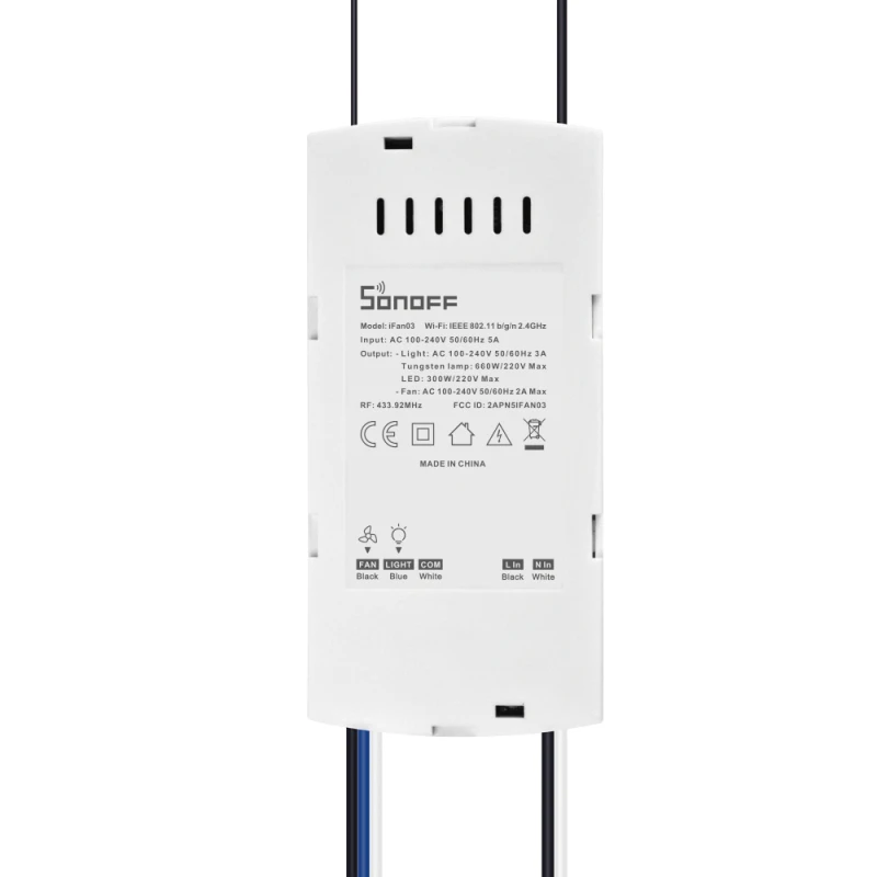 SONOFF iFan03 Wi-Fi Ceiling Fan And Light Controller support a 433mhz RF Remote control by App ewelink