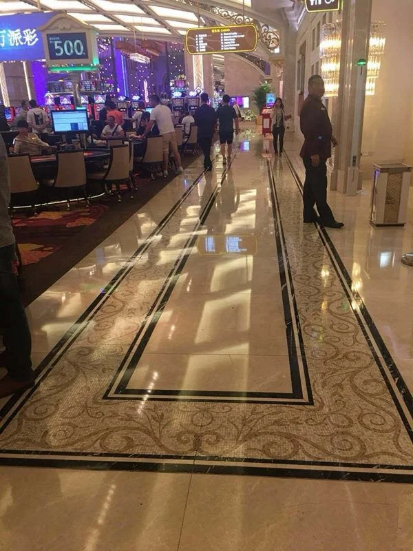 The hotel, the clubhouse seams the natural mosaic floor to show nobility