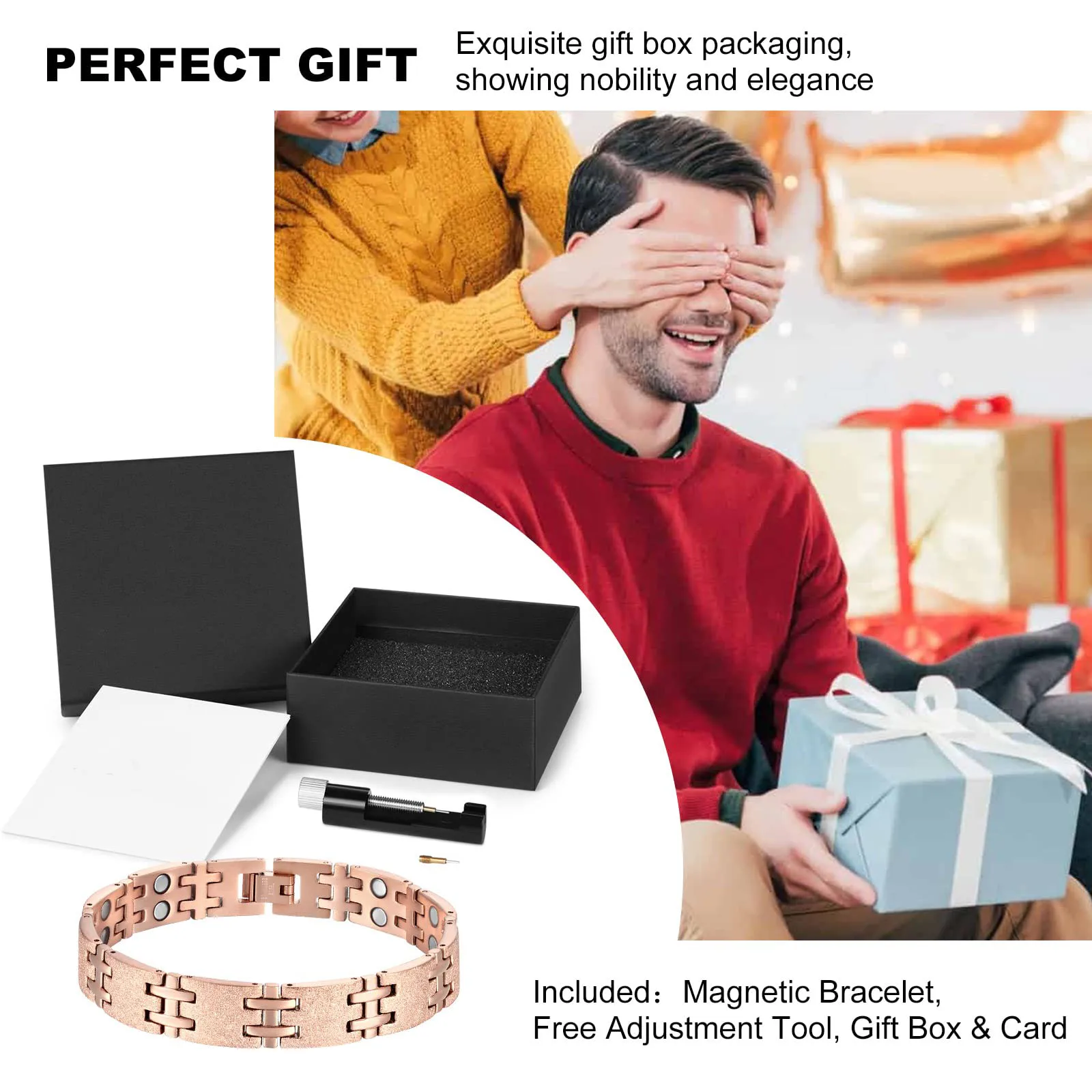 Manufacturer stainless steel magnetic bracelet mens rose gold bio magnetic bracelet low moq factory bracelet