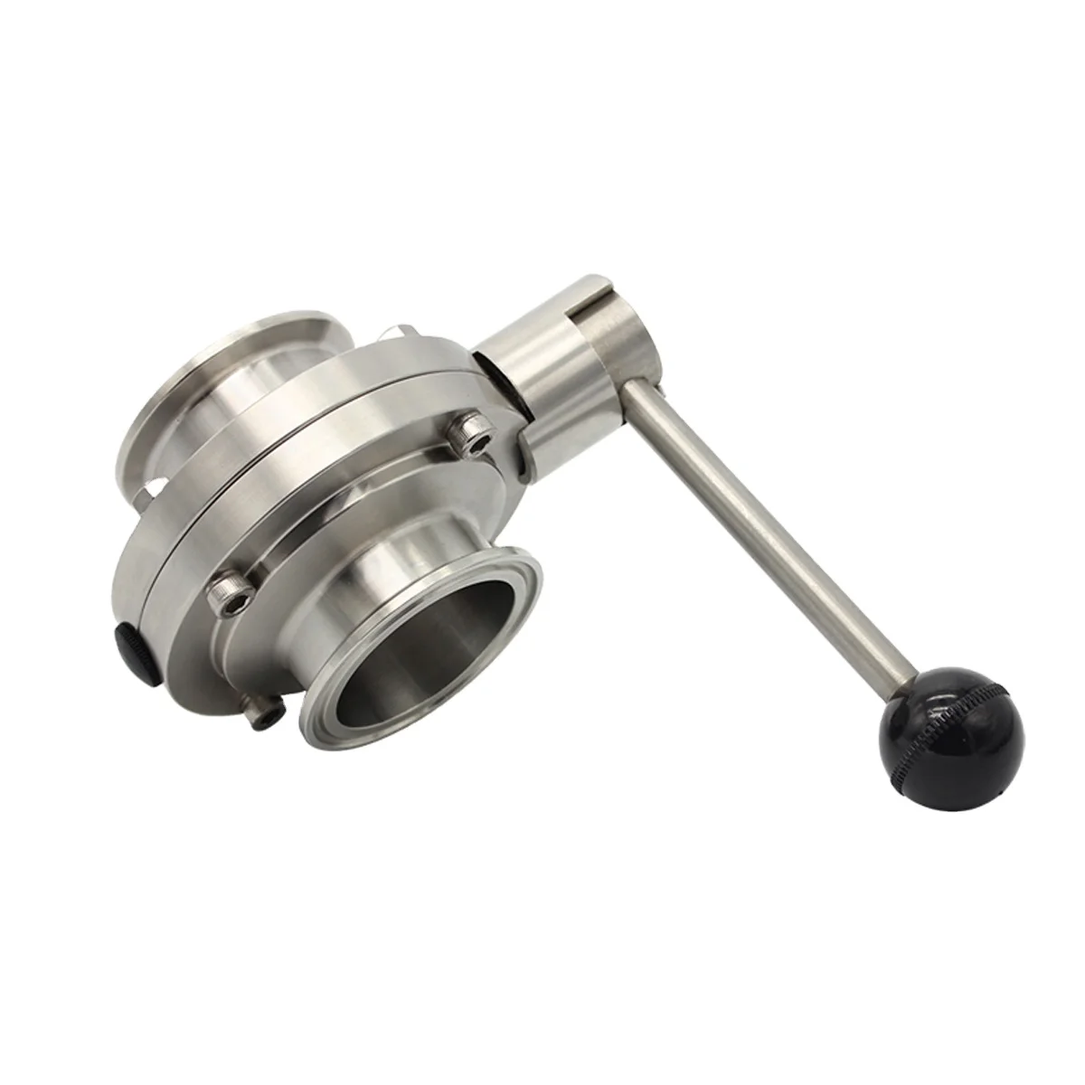 Oil Fluid Food Grade Stainless Steel 304 316L Manual Pull Handle Sanitary Tri Clamp Ferrule Butterfly Valve