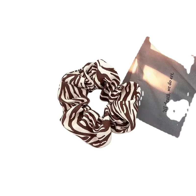 Оптовая продажа, ретро-резинка для волос с принтом зебры и французская эластичная резинка для волос и женские аксессуары для волос, Корея, Instagram