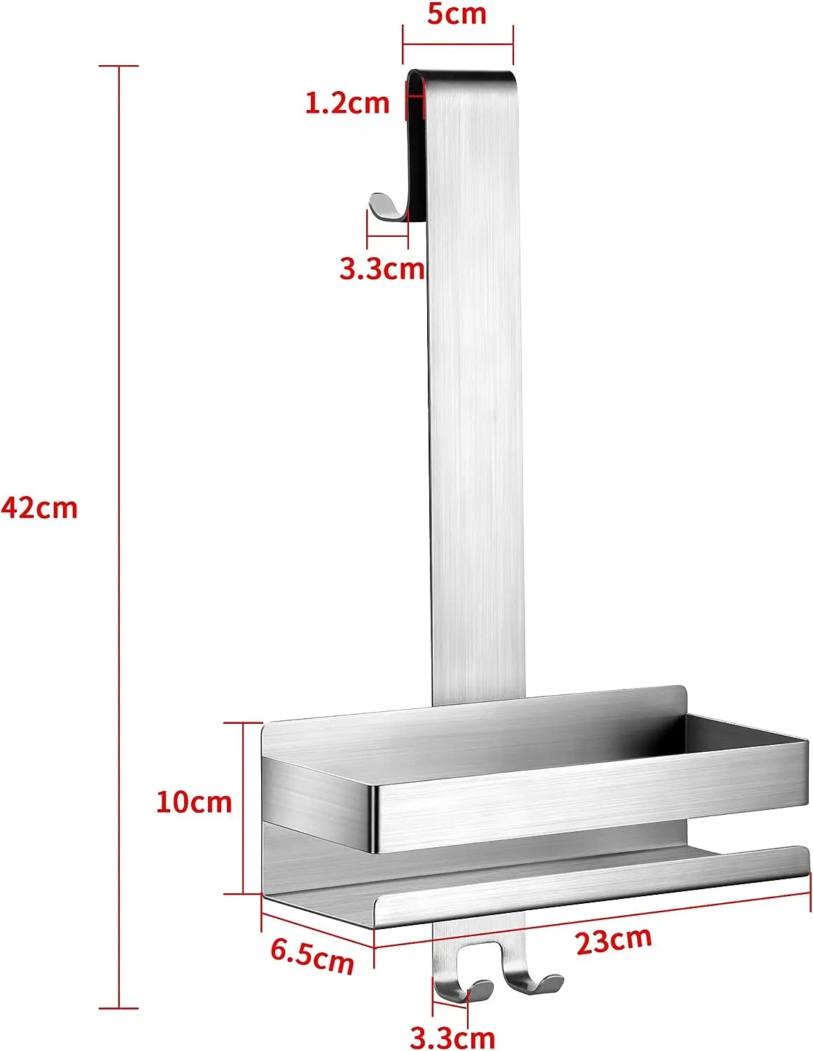 Нержавеющая сталь висит душевая Полка Корзина для душа с крючками полка ванной из нержавеющей стали
