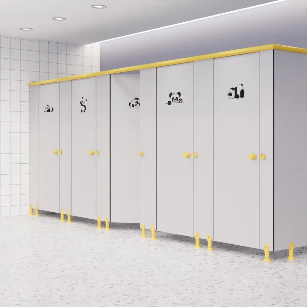 DEBO HPL wood grain partitions hinge cubicle for school partitions toilet