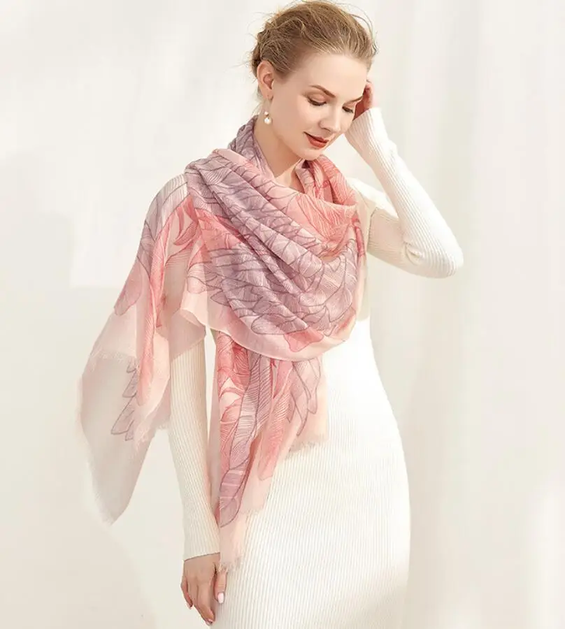 100% Cashmere Printed Scarf Shawl for Gift