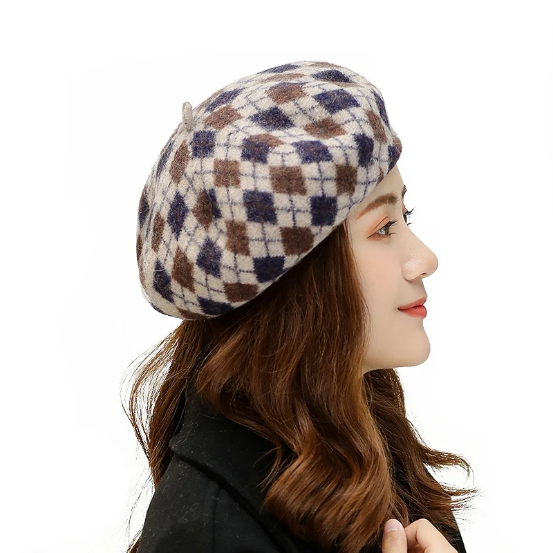 Winter autumn fashion vintage beret hat beret wool wholesale