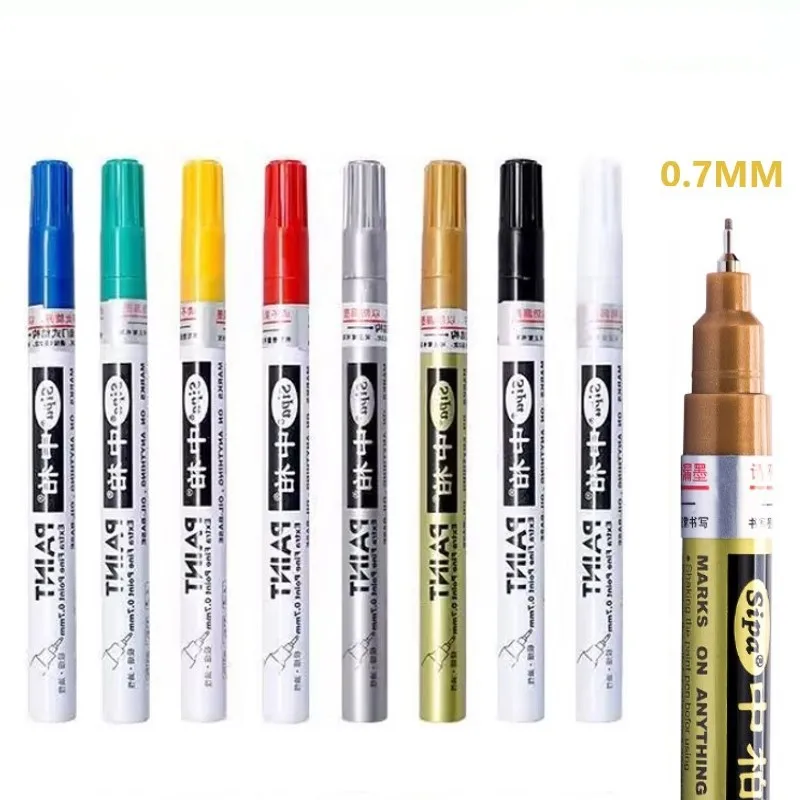 Sipa SP150 0.7mm waterproof custom indelible ink color permanent extra fine point art paint marker pens